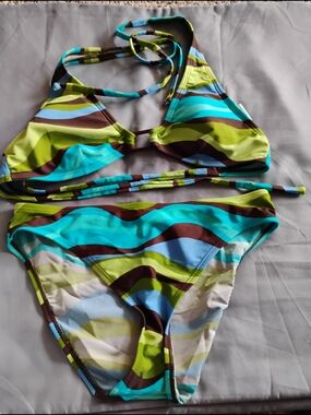 Sand N Sun Multi-Colored Women's Two-Piece Bikini Swim Set